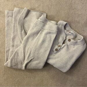 Free People Gray Textured Knit Top